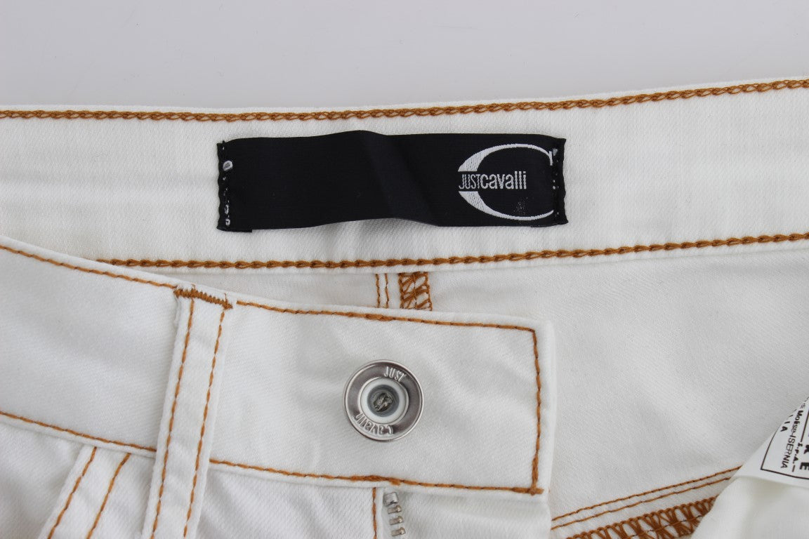 Roberto Cavalli Cotton Blend Slim Fit Jeans — White, view 6