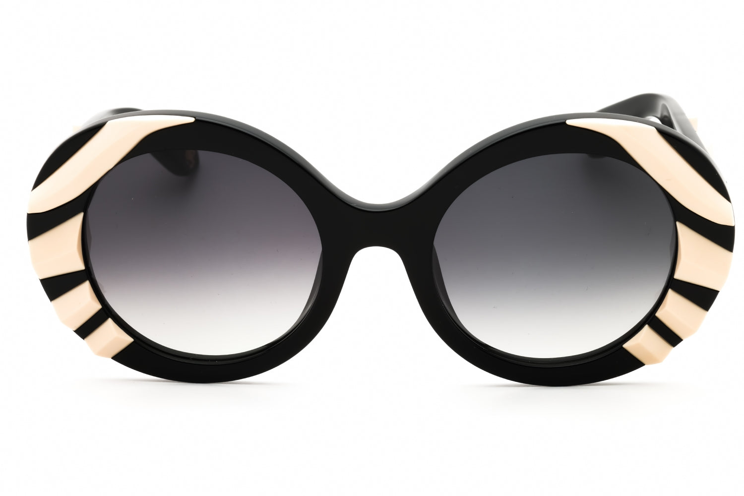 Roberto Cavalli SRC010V Round Plastic Frame Sunglasses — Black, view 2