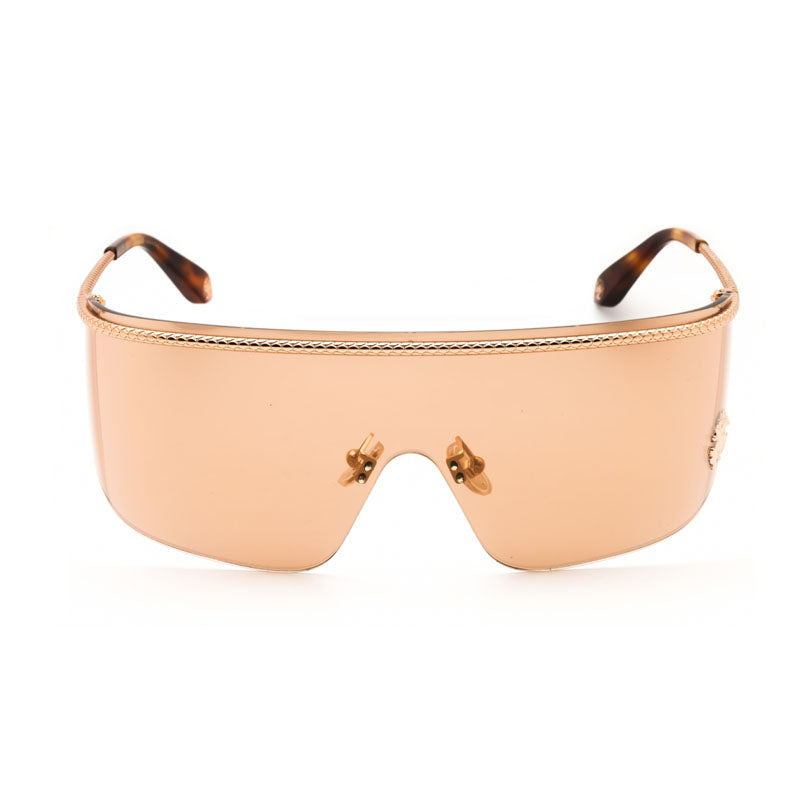 Roberto Cavalli SRC012M8FCX Gold Shield-Style Sunglasses — Gold, view 2