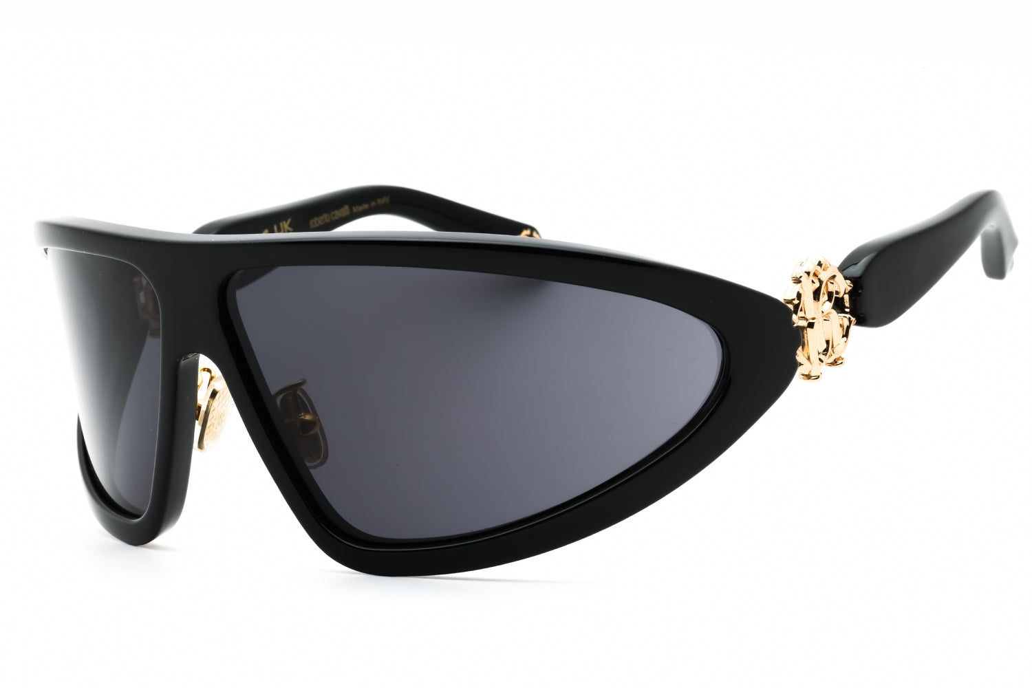 Roberto Cavalli SRC042 Oversized Logo-Detail Sunglasses — Black by Roberto Cavalli