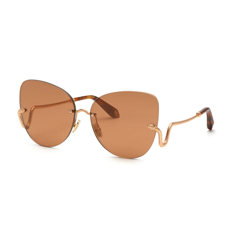 Roberto Cavalli SRC0620300 Butterfly Rimless Sunglasses — Gold by Roberto Cavalli