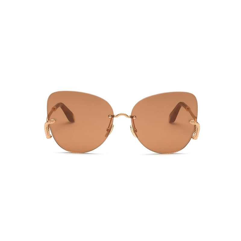 Roberto Cavalli SRC0620300 Butterfly Rimless Sunglasses — Gold, view 2