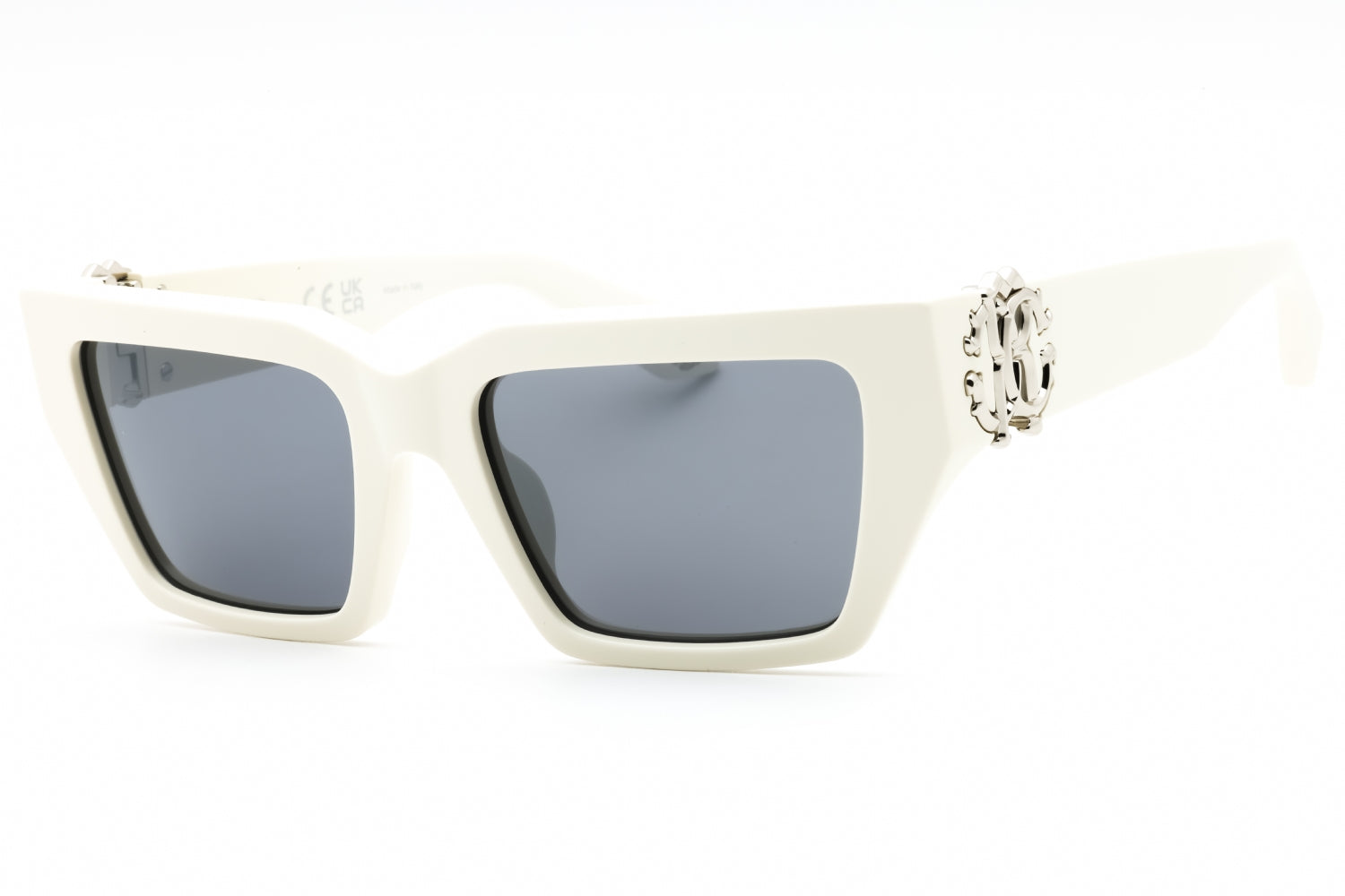 Roberto Cavalli Logo-Embellished Square Sunglasses — White by Roberto Cavalli