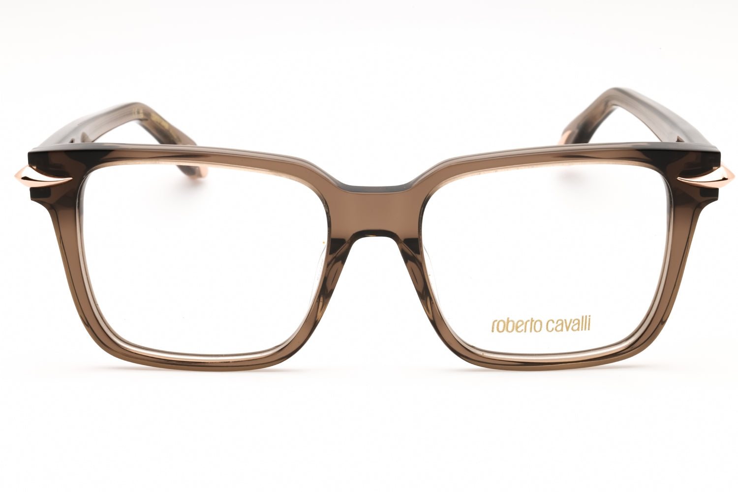 Roberto Cavalli VRC019M Rectangular Plastic Frame Eyeglasses — Taupe, view 2