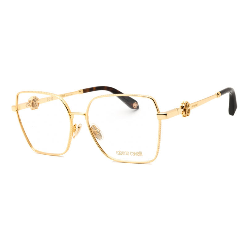 Roberto Cavalli VRC029 Gold Metal Square Eyeglasses — Gold by Roberto Cavalli