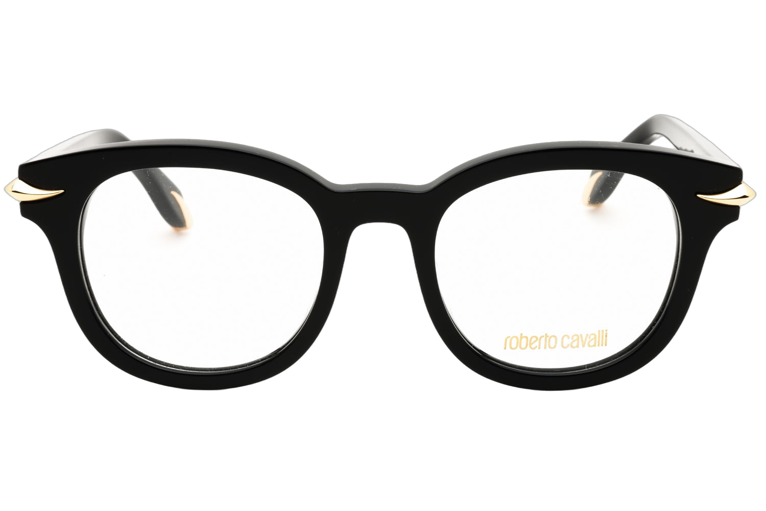 Roberto Cavalli VRC044M Round Acetate Eyeglasses — Black, view 2