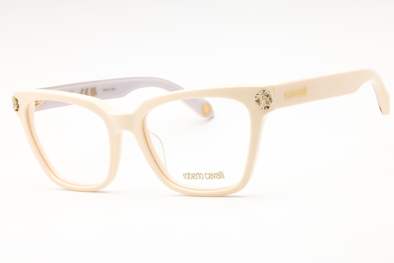 Roberto Cavalli VRC073M Cat Eye Acetate Eyeglasses — Beige by Roberto Cavalli