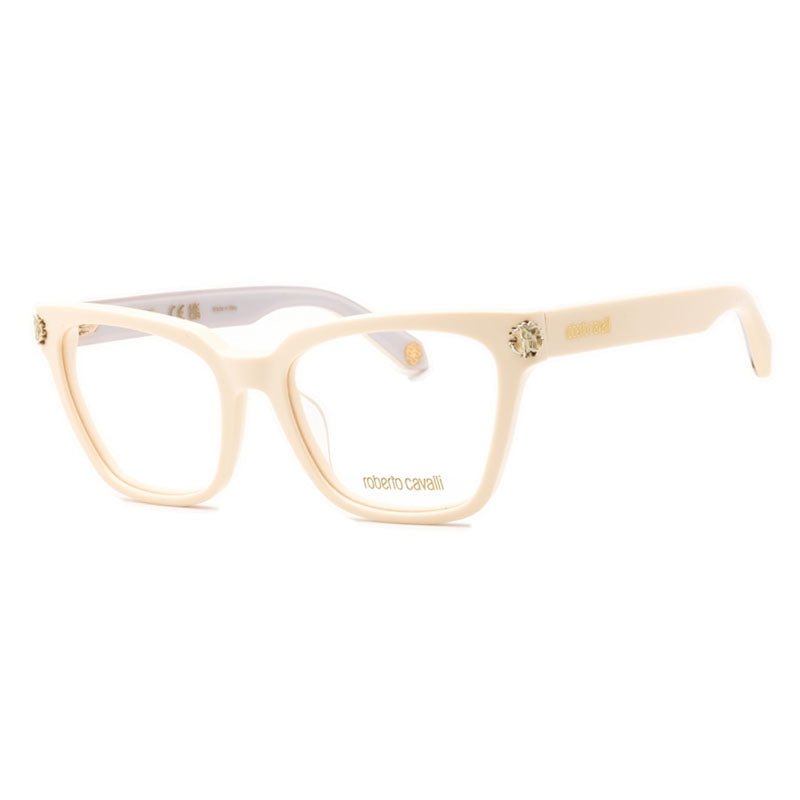 Roberto Cavalli VRC073M Acetate Square Eyeglasses — Beige by Roberto Cavalli