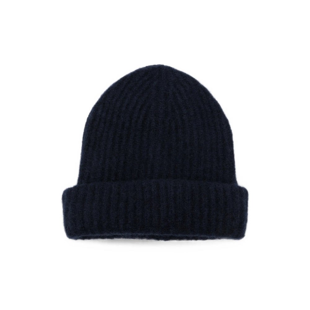 Roberto Collina 263MYB32051 Ribbed Knit Cashmere Beanie — Blue by Roberto Collina