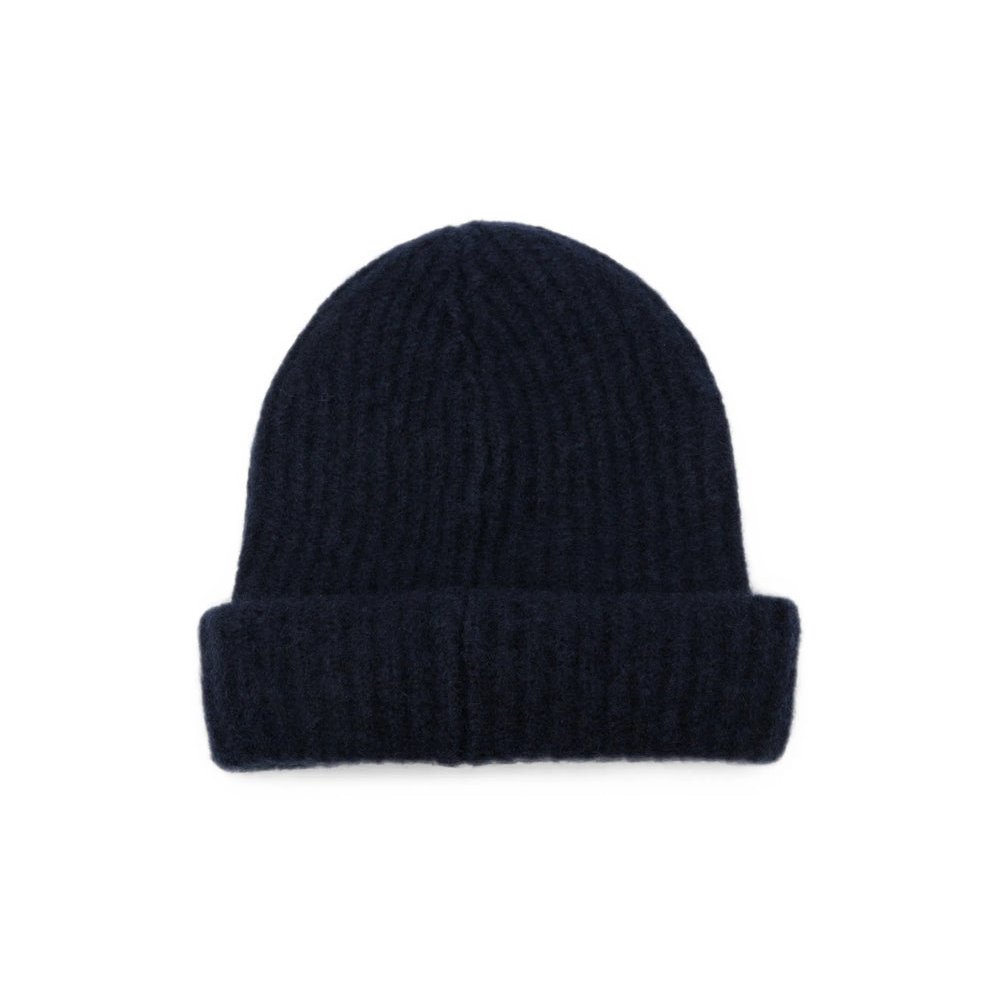 Roberto Collina 263MYB32051 Ribbed Knit Cashmere Beanie — Blue, view 2