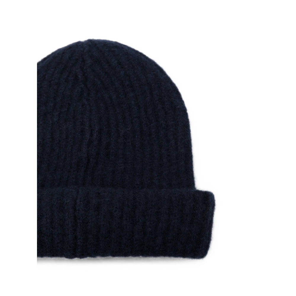 Roberto Collina 263MYB32051 Ribbed Knit Cashmere Beanie — Blue, view 3