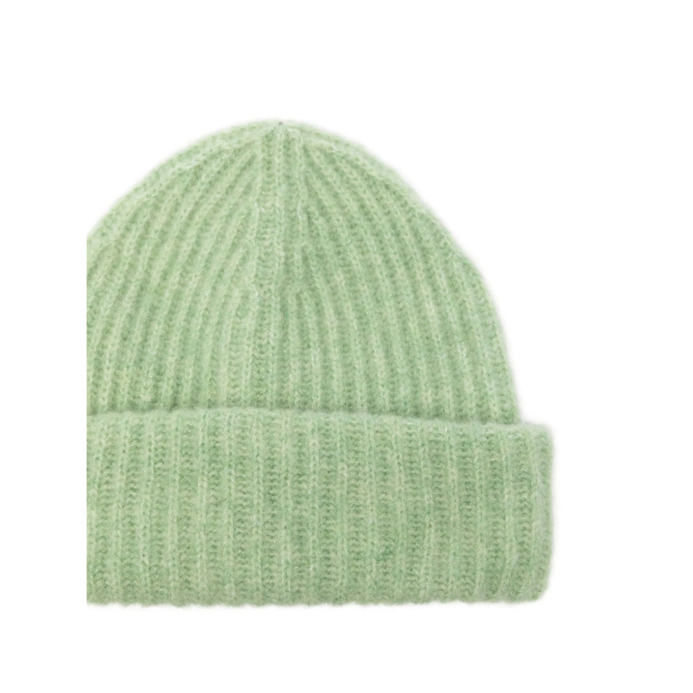 Roberto Collina 263MYB32051 Ribbed Knit Cashmere Blend Beanie — Green, view 3