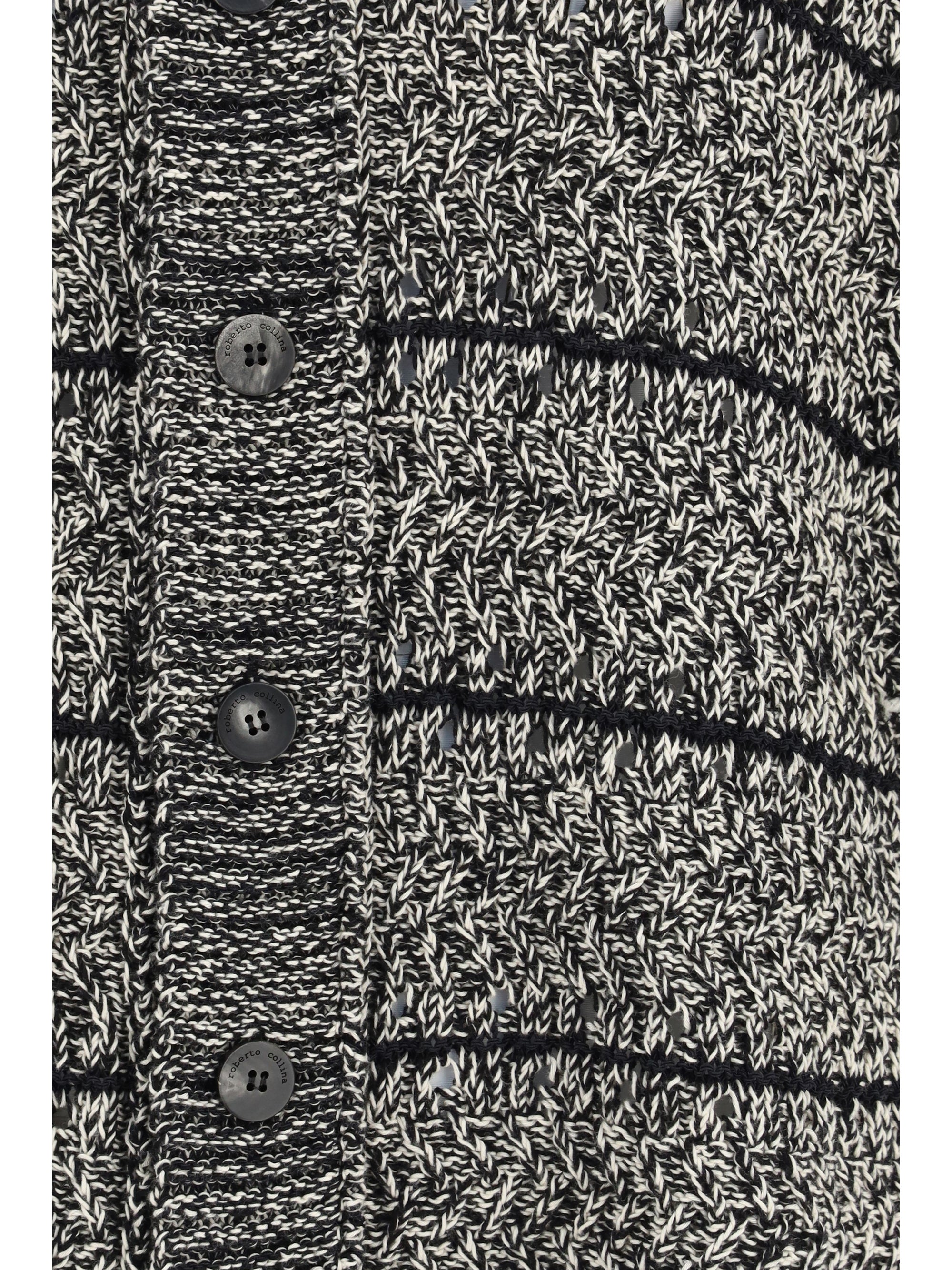 Roberto Collina Mouliné Cotton Mesh-Knit Knit Shirt — Gray, view 2
