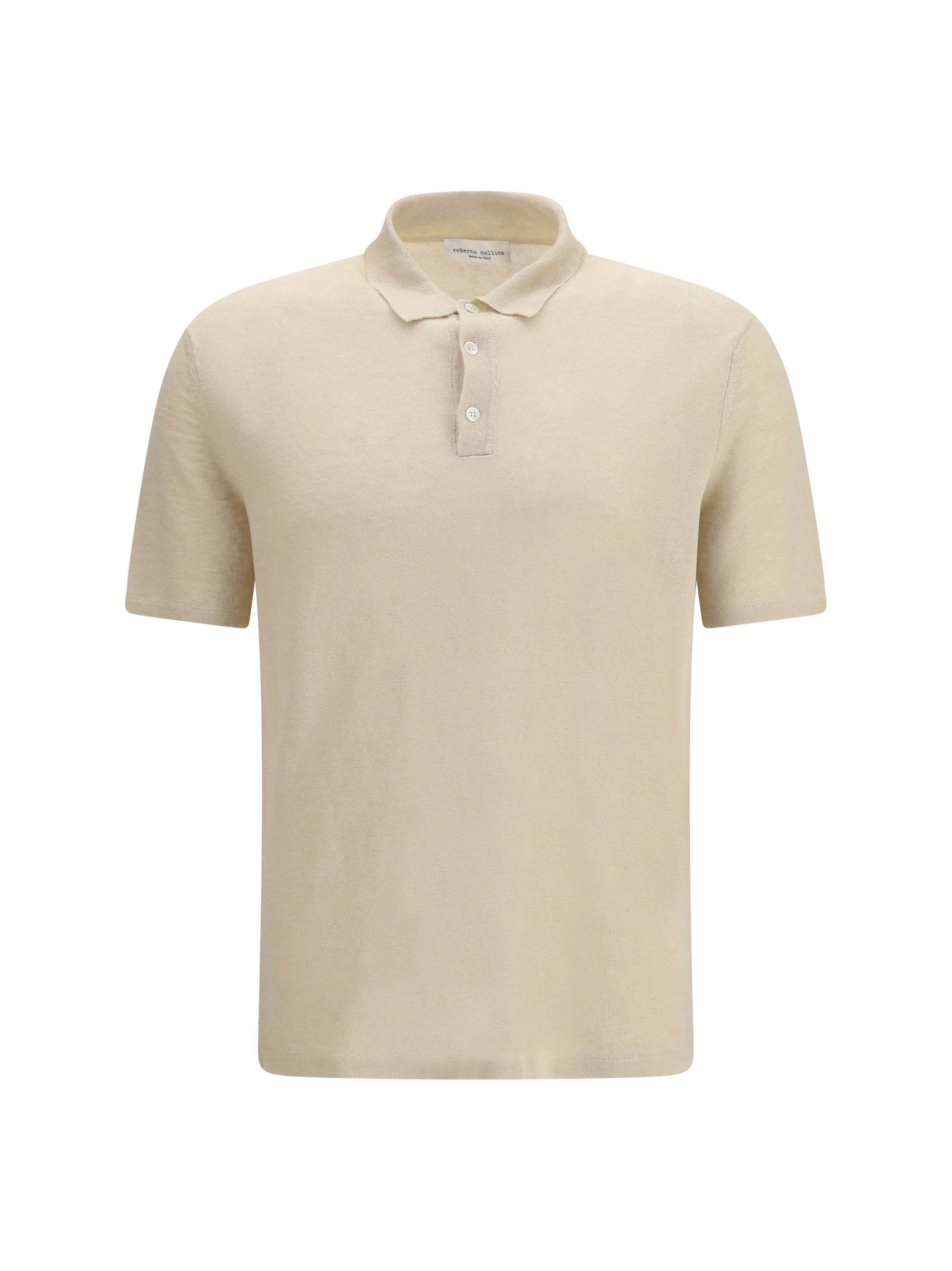 Roberto Collina 100% Linen Polo — Beige by Roberto Collina