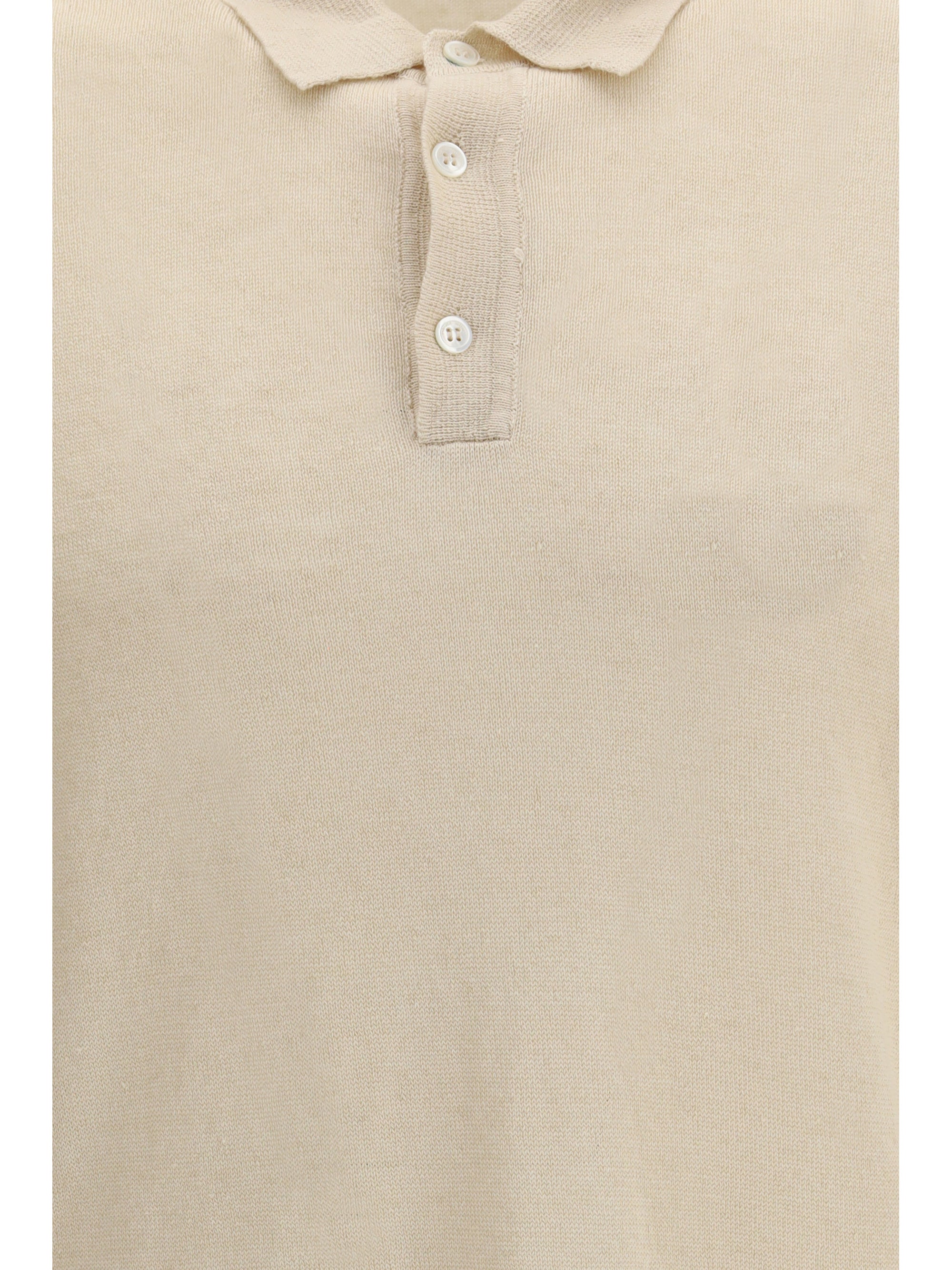 Roberto Collina Linen Polo Shirt — Beige, view 3