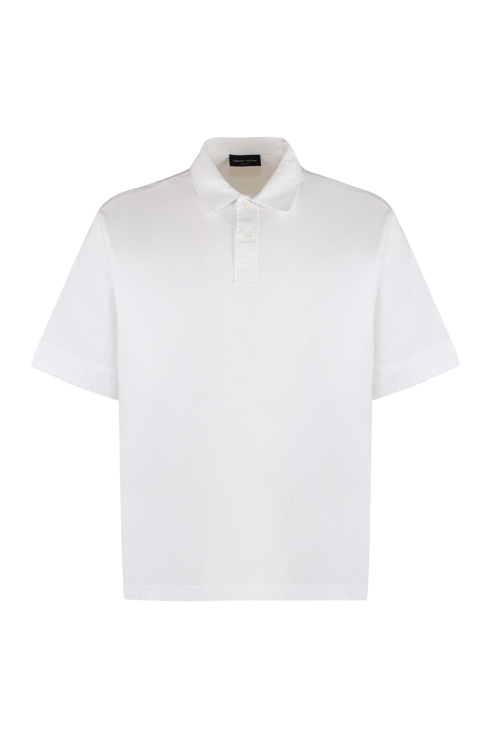 Roberto Collina Short Sleeve Cotton Polo Shirt — White by Roberto Collina