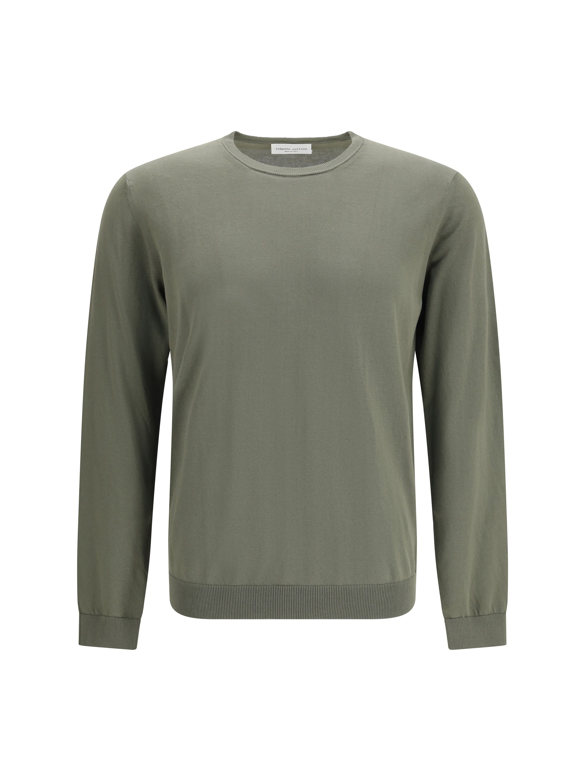 Roberto Collina Cotton Crew Neck Sweater — Green by Roberto Collina