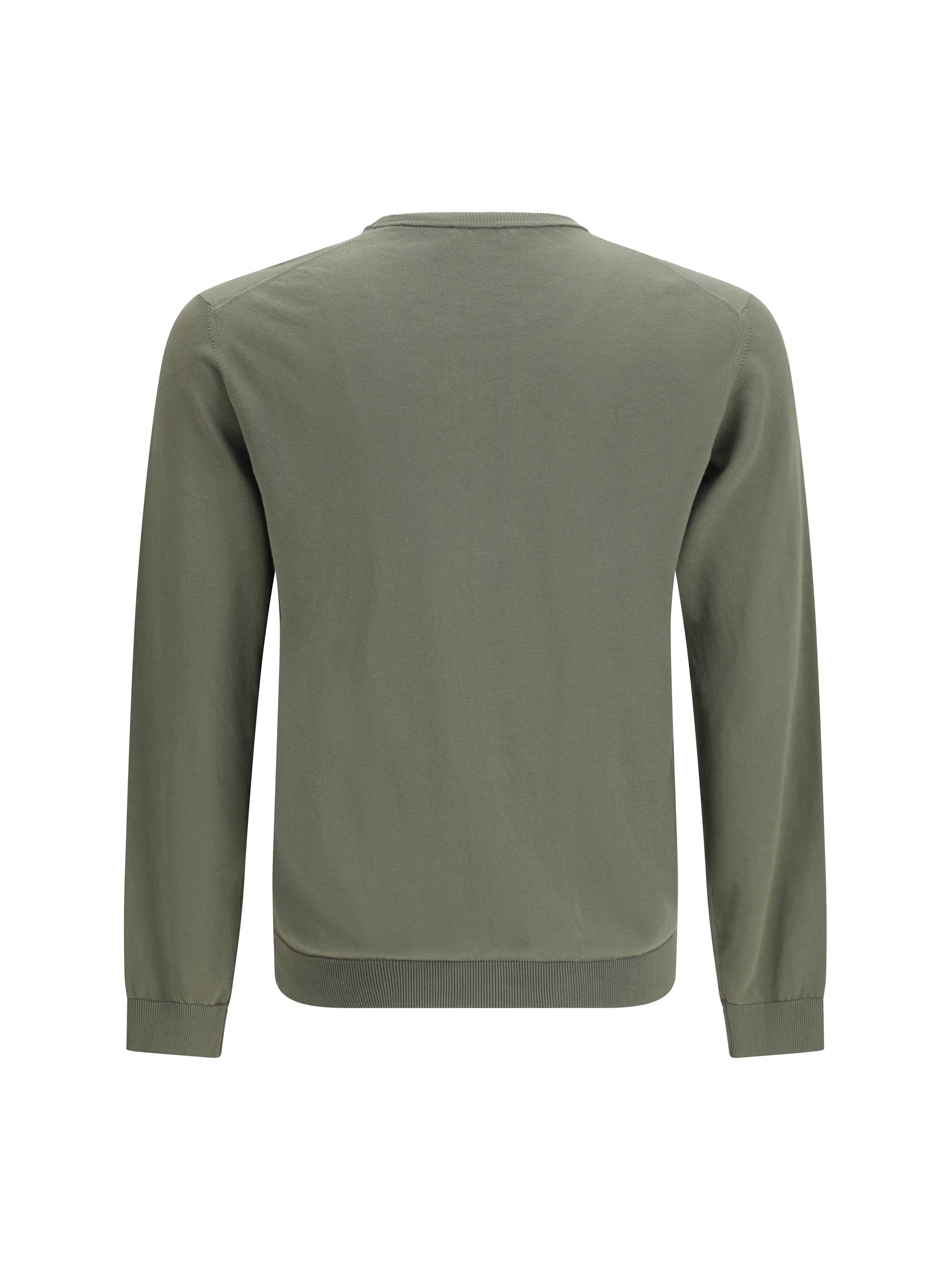 Roberto Collina Cotton Crew Neck Sweater — Green, view 2