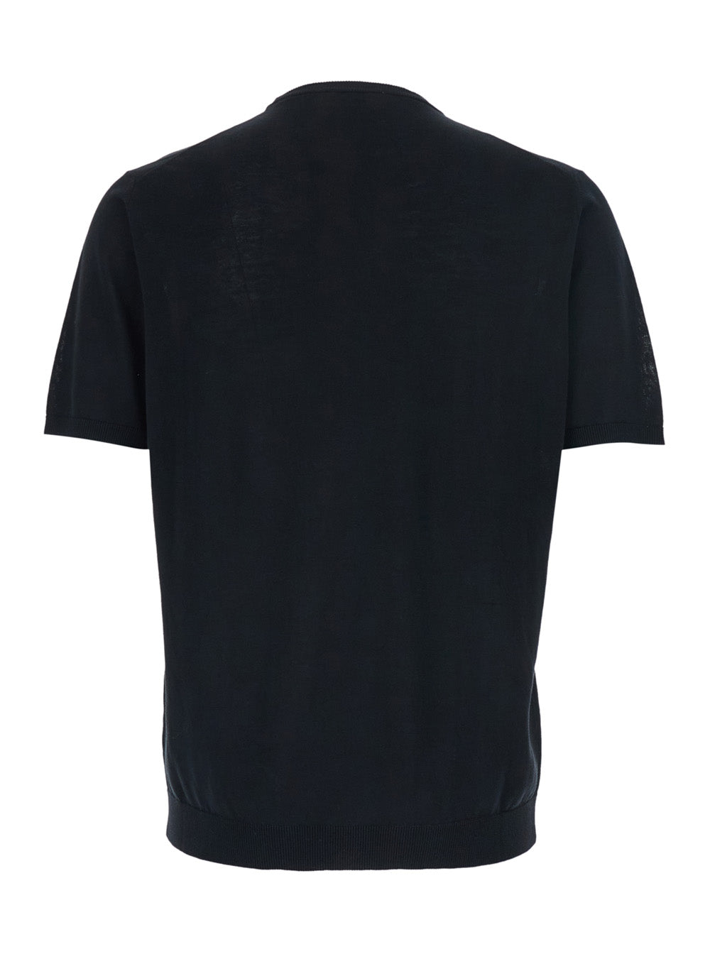 Roberto Collina Crew Neck Cotton T-Shirt — Black, view 2