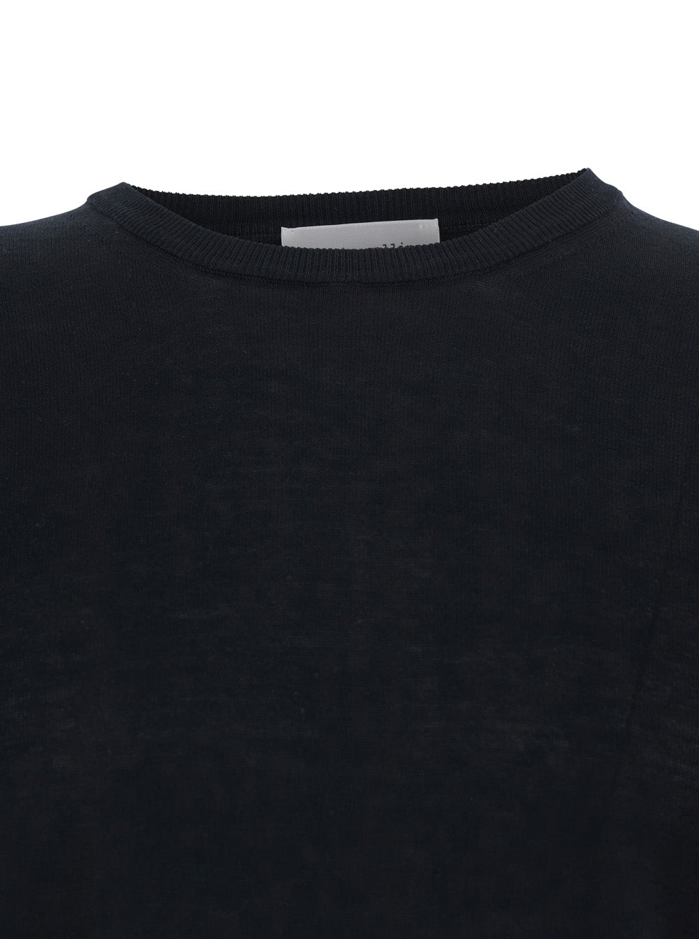 Roberto Collina Crew Neck Cotton T-Shirt — Black, view 3