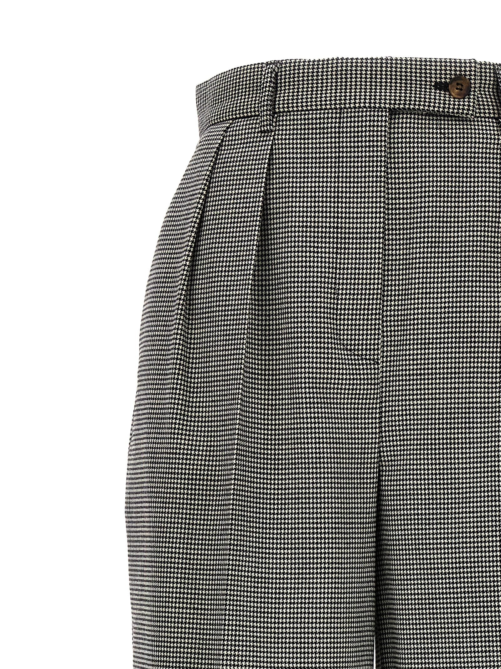 Rochas Houndstooth Wool Trousers — Gray, view 3