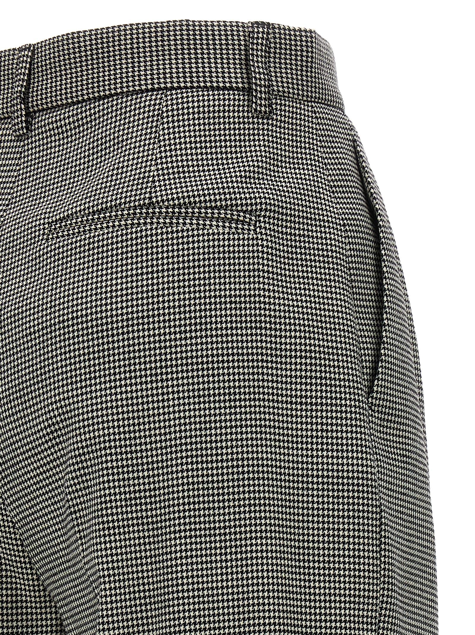 Rochas Houndstooth Wool Trousers — Gray, view 4