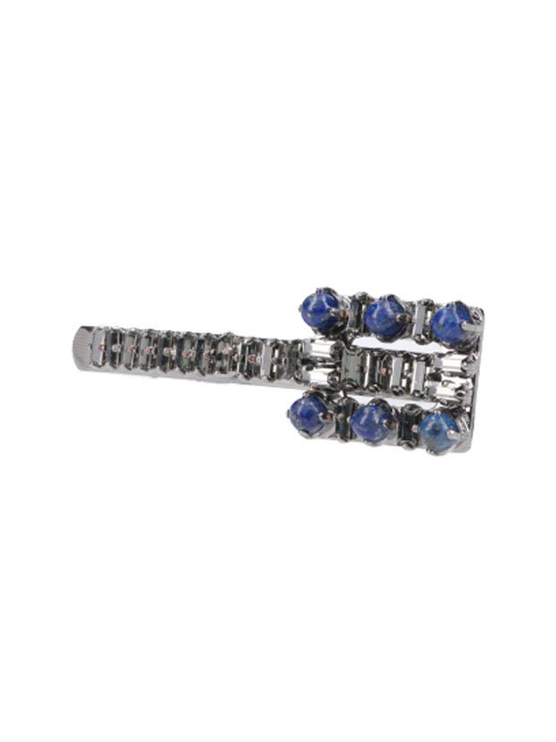 Roger Vivier Crystal-Embellished Metal Belt Buckle — Gray, view 2