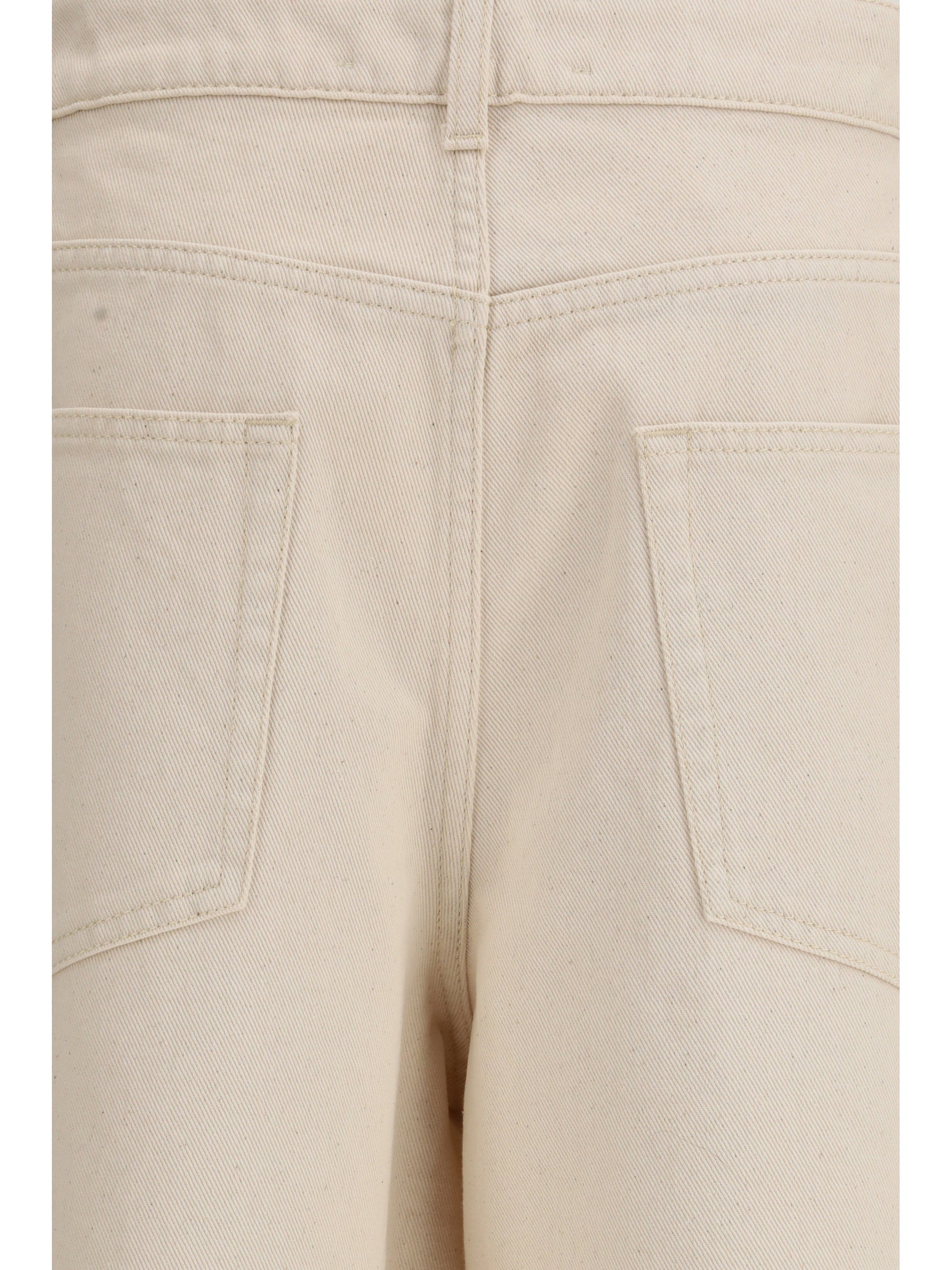 RóHe Baggy Fit Cotton Jeans — Beige by Rohe