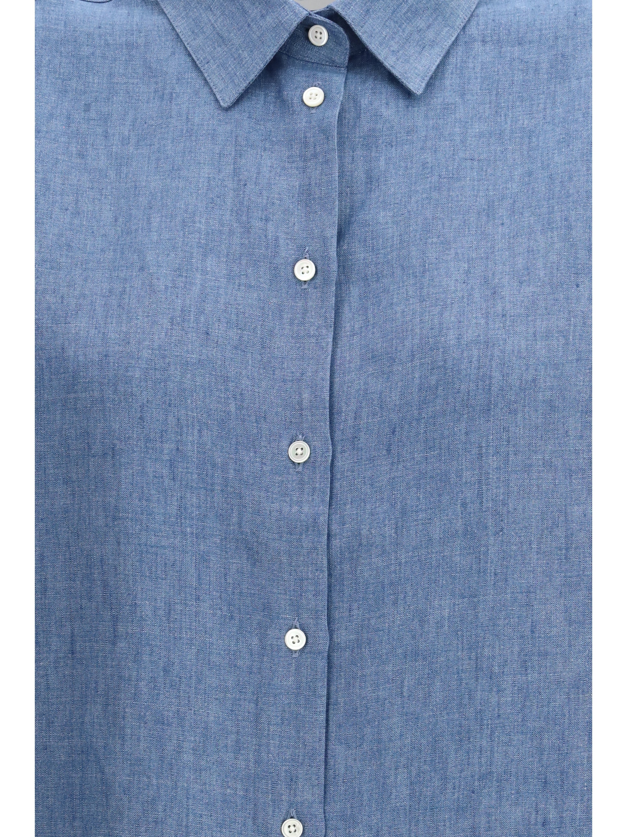 Rohe Linen Shirt — Blue, view 3