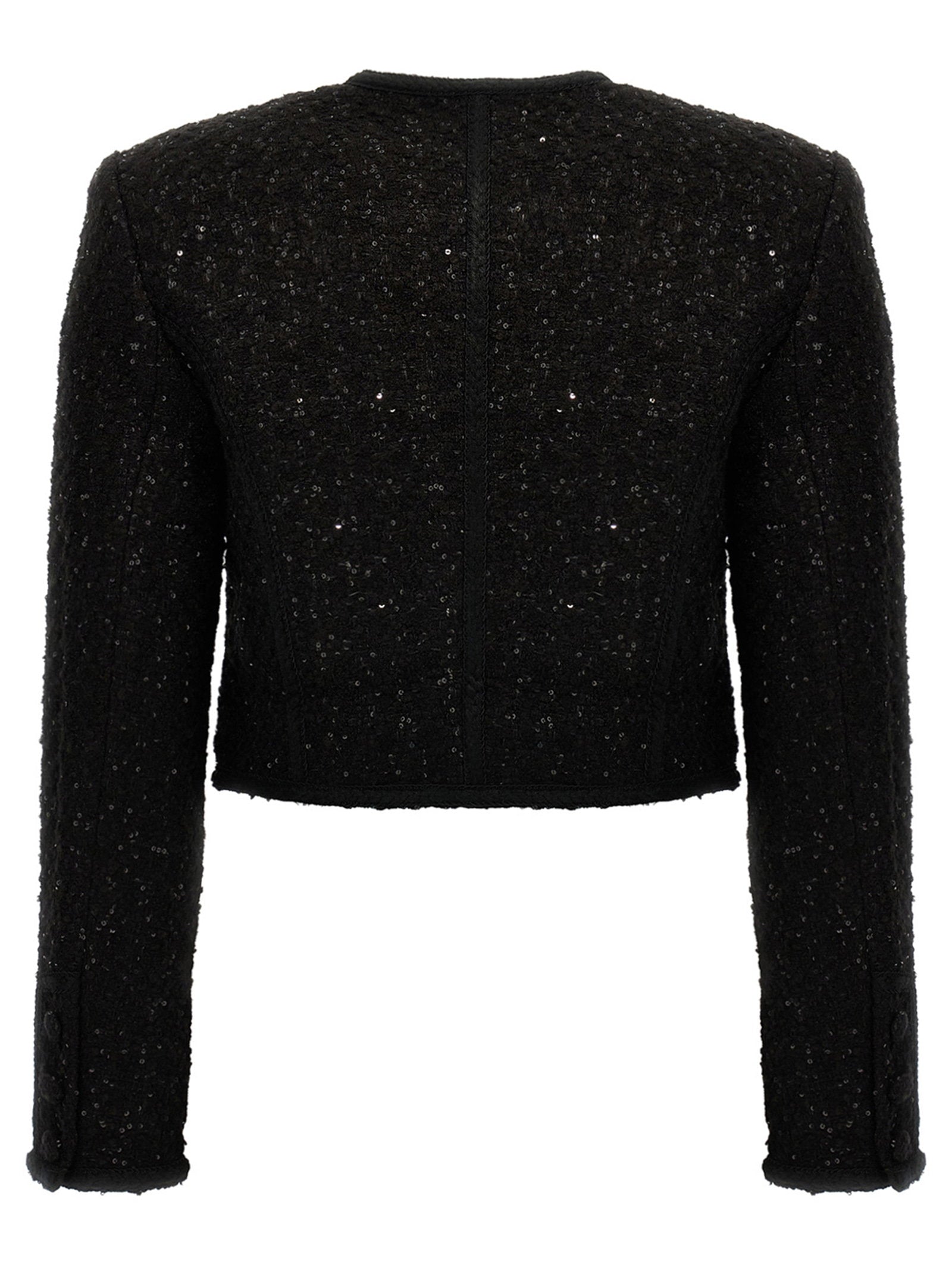 Rotate Birger Christensen Sequined Bouclé Blazer — Black, view 2