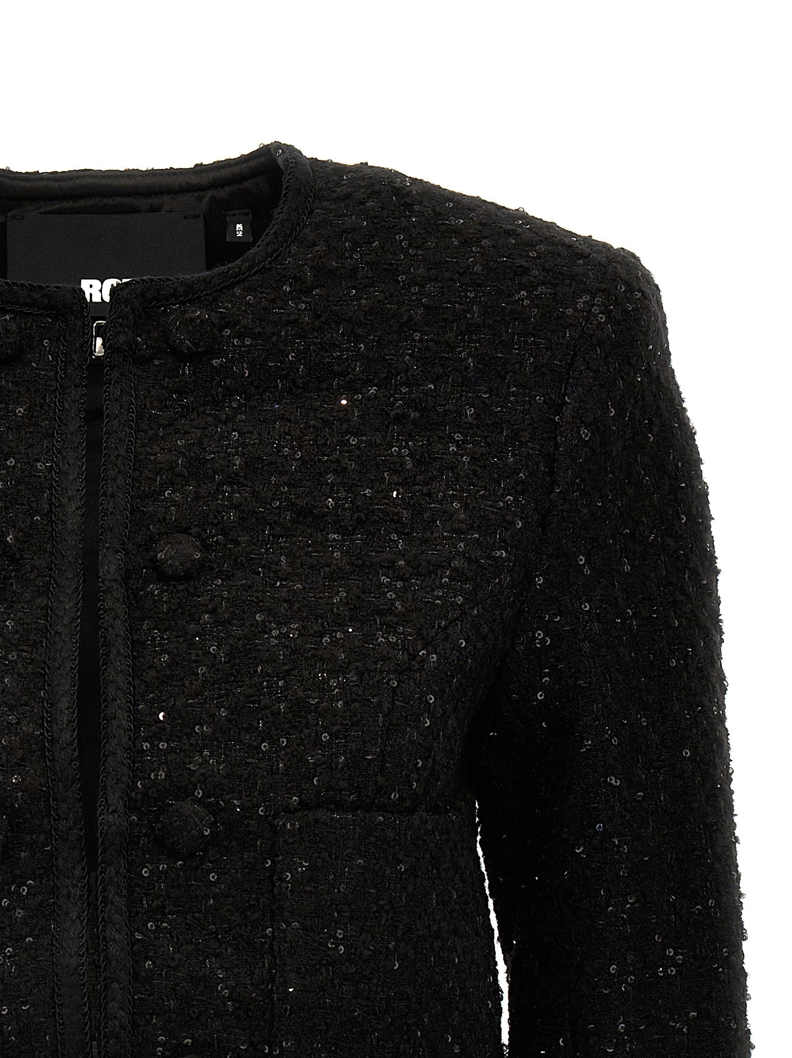 Rotate Birger Christensen Sequined Bouclé Blazer — Black, view 3
