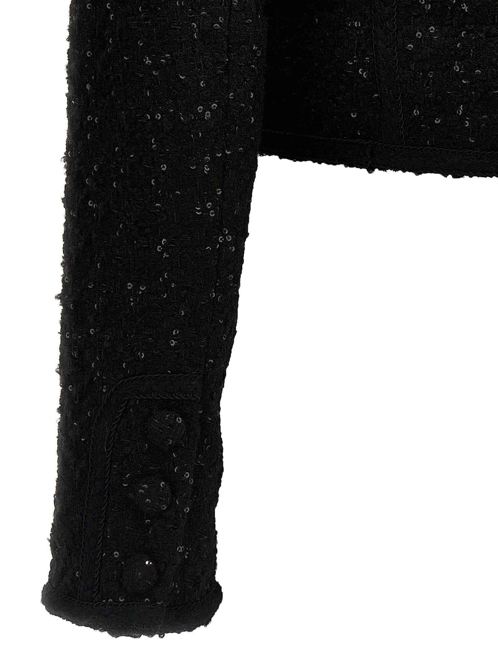 Rotate Birger Christensen Sequined Bouclé Blazer — Black, view 4