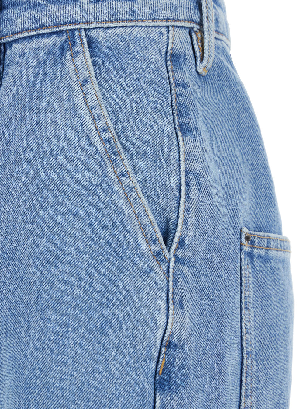 Rotate Birger Christensen Wide-Leg Cotton Denim Jeans — Blue, view 3