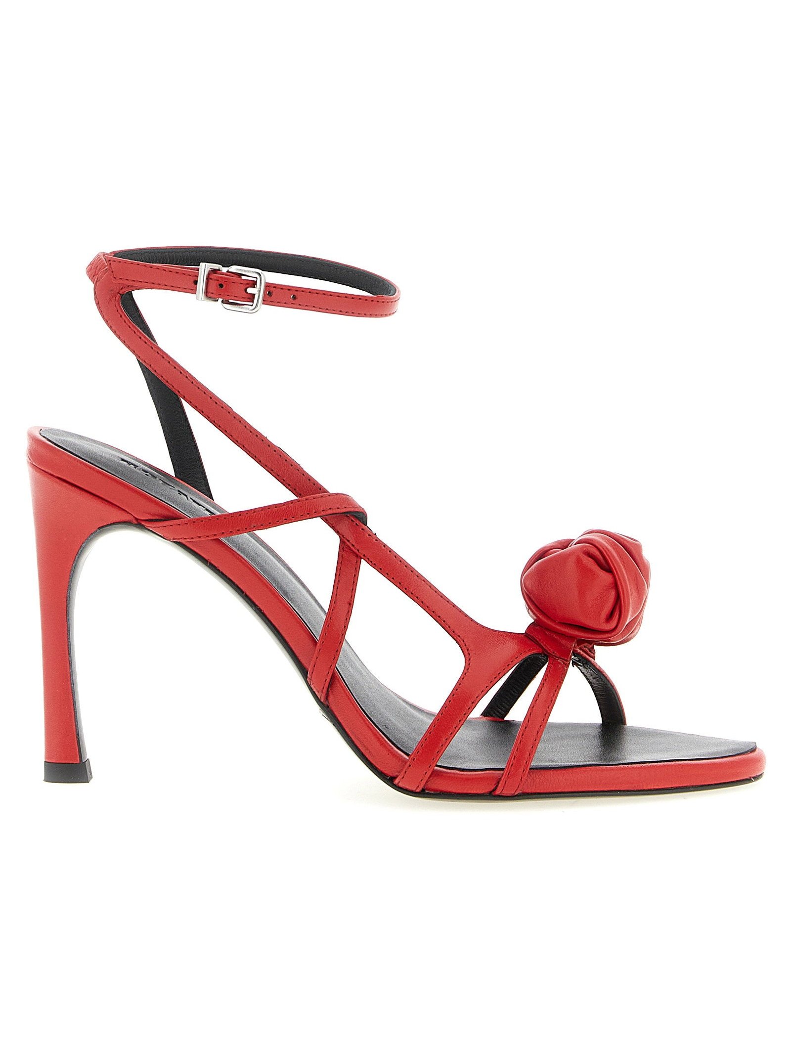 Rotate Birger Christensen Sculptural Knot Sandal Heel — Red by Rotate Birger Christensen