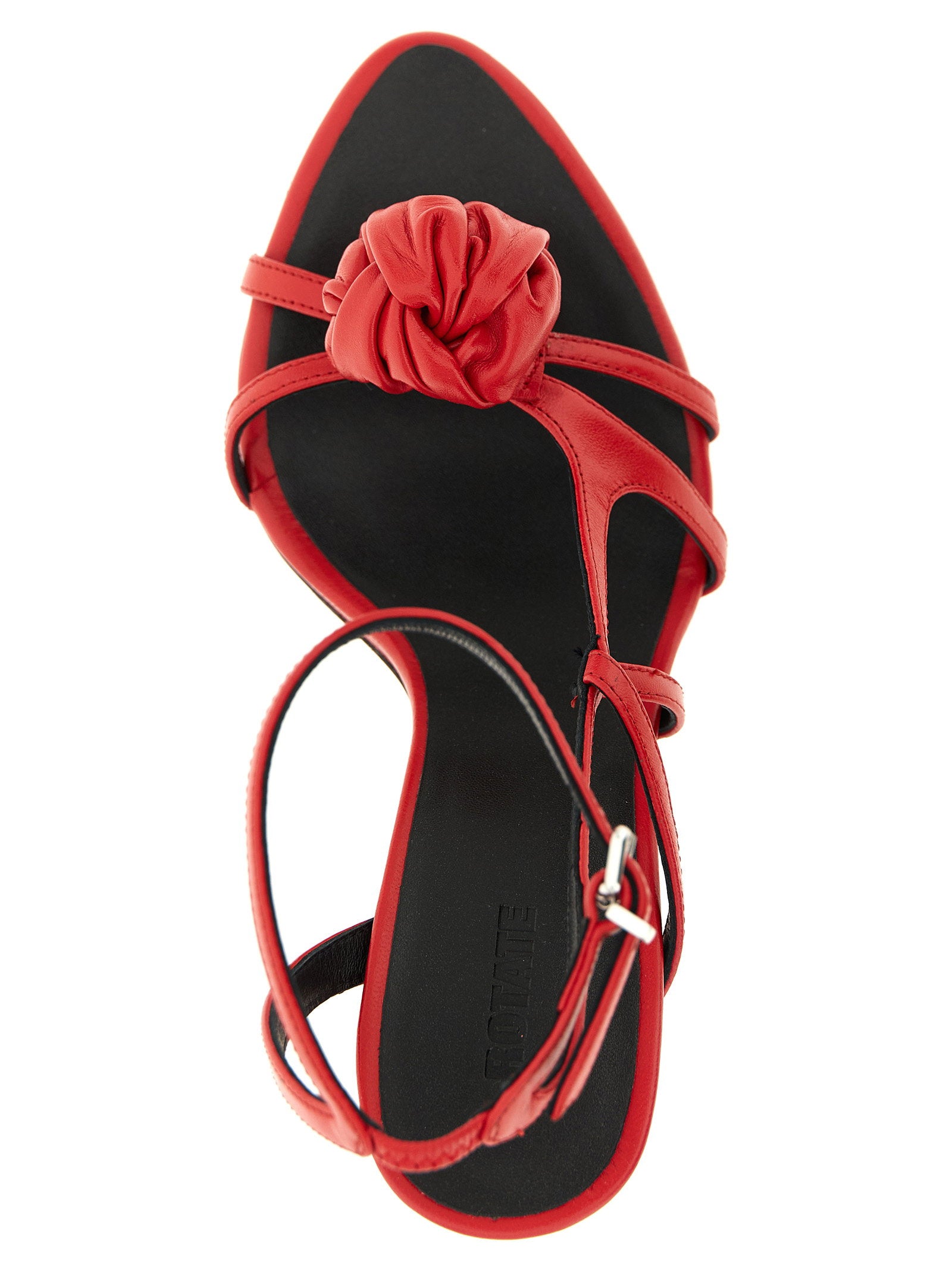 Rotate Birger Christensen Sculptural Knot Sandal Heel — Red, view 4