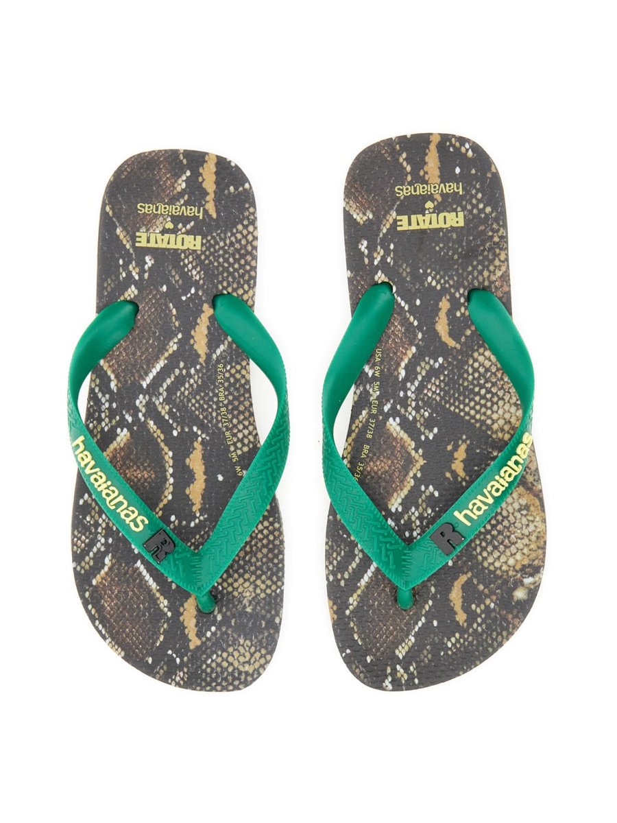 Rotate Birger Christensen Rubber Flip-Flop Sandals — Black, view 3