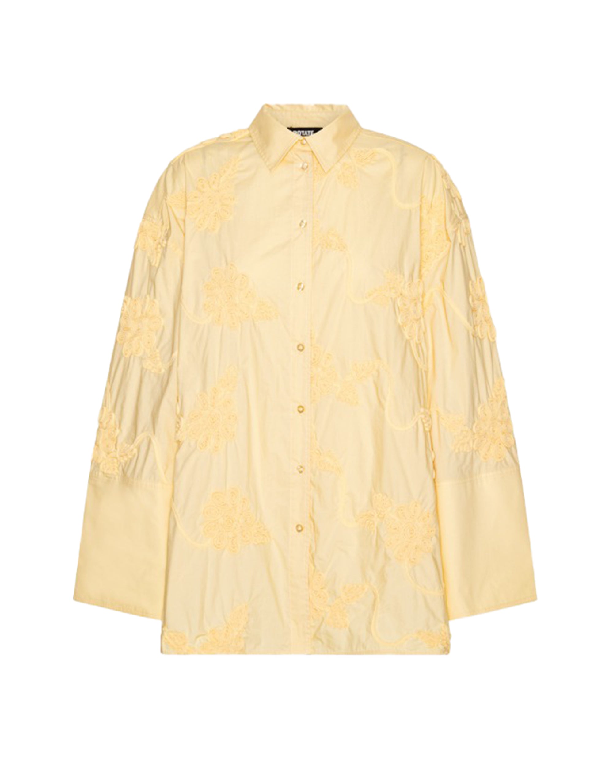 Rotate Birger Christensen Floral Appliqué Shirt — Beige by Rotate Birger Christensen