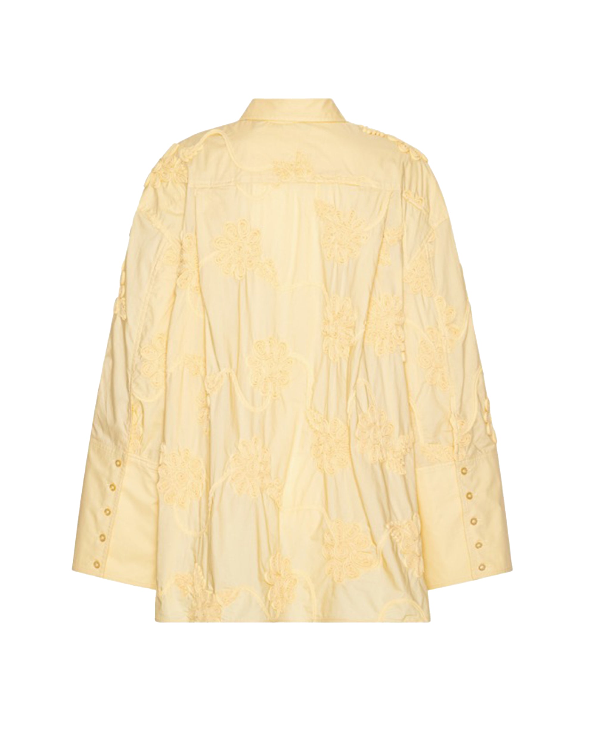 Rotate Birger Christensen Floral Appliqué Shirt — Beige, view 2