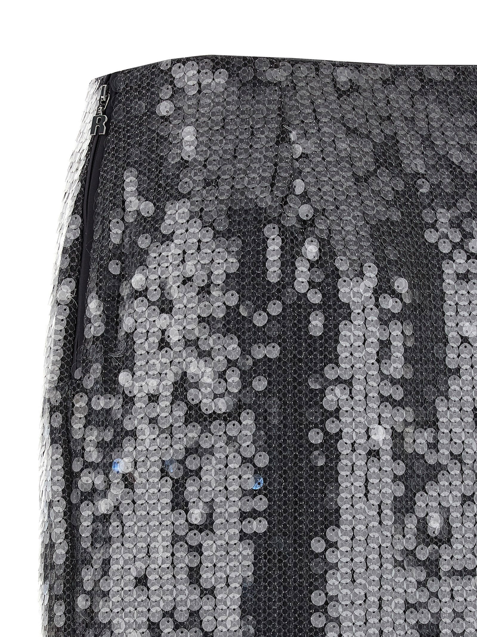 Rotate Birger Christensen Sequin Midi Skirt — Black, view 4