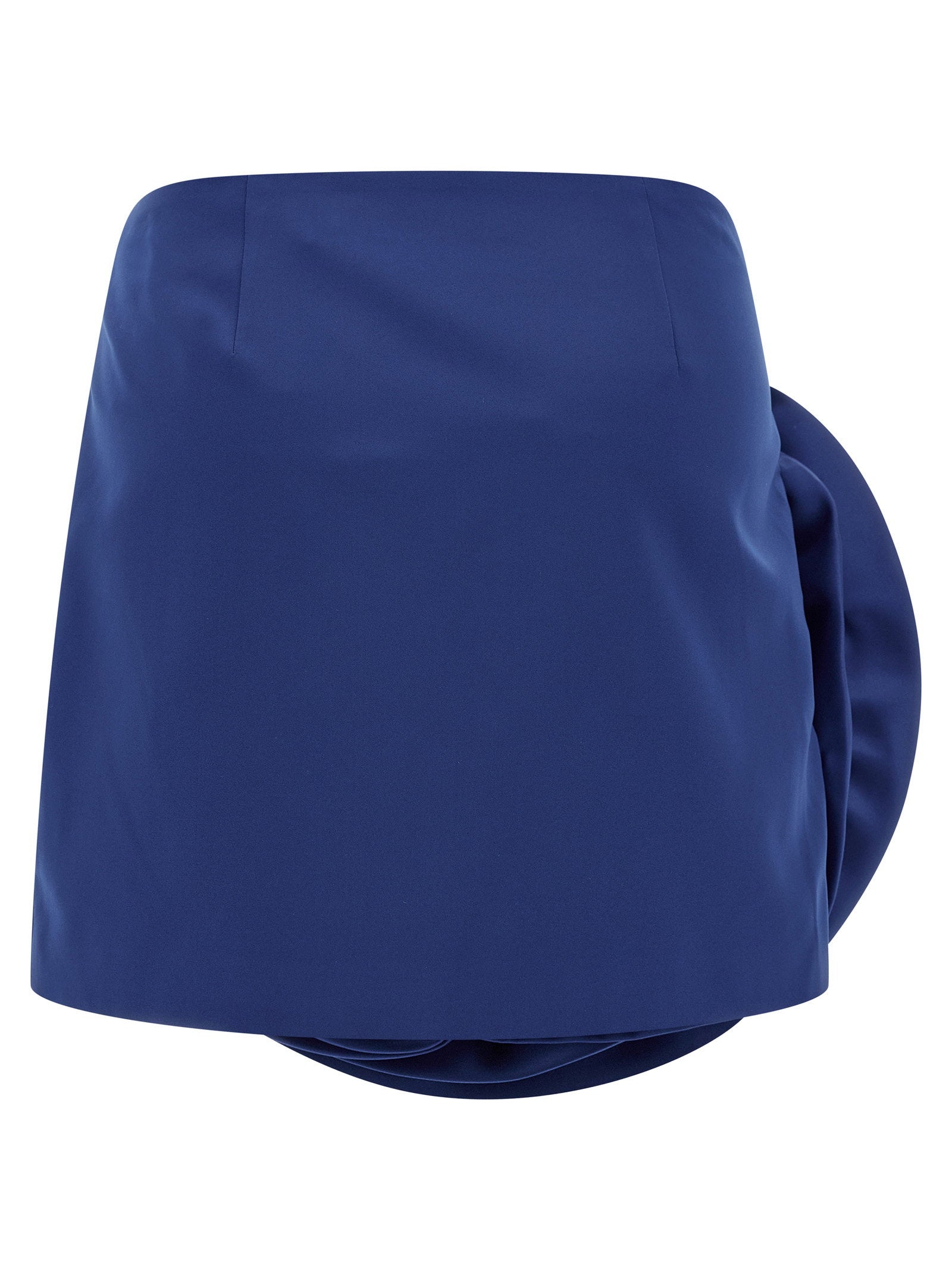 Rotate Birger Christensen Maxi Flower-Appliqué Satin Skirt — Navy, view 2
