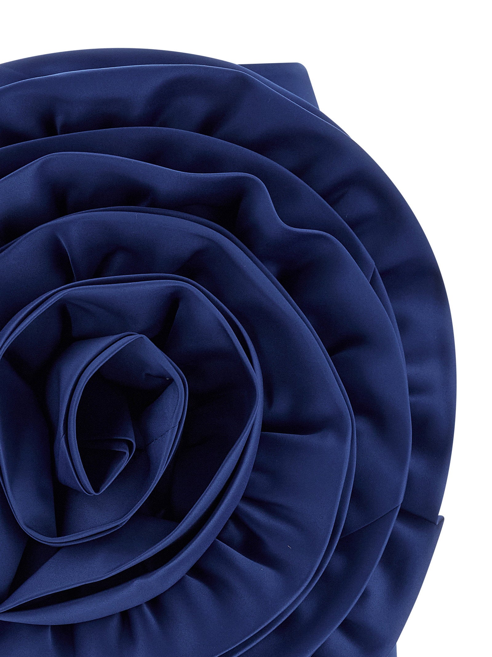 Rotate Birger Christensen Maxi Flower-Appliqué Satin Skirt — Navy, view 3
