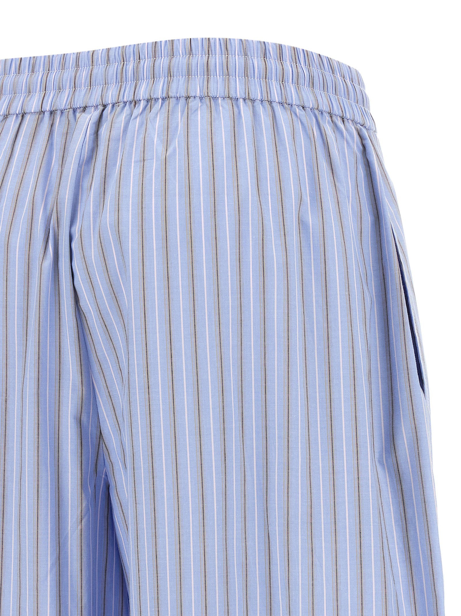 Rotate Birger Christensen Poplin Striped Trousers — Blue, view 4