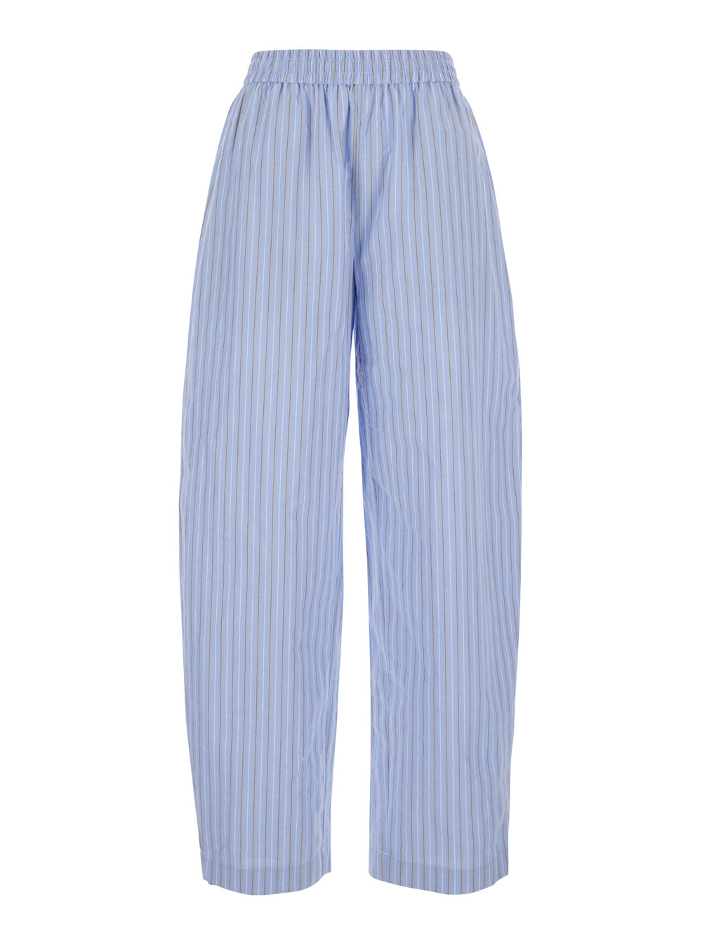 Rotate Birger Christensen Striped Cotton Poplin Trousers — Blue by Rotate Birger Christensen