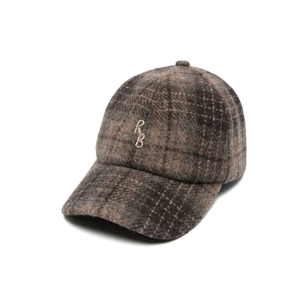 Ruslan Baginskiy BSB09 Wool Check Baseball Cap — Brown by Ruslan Baginskiy