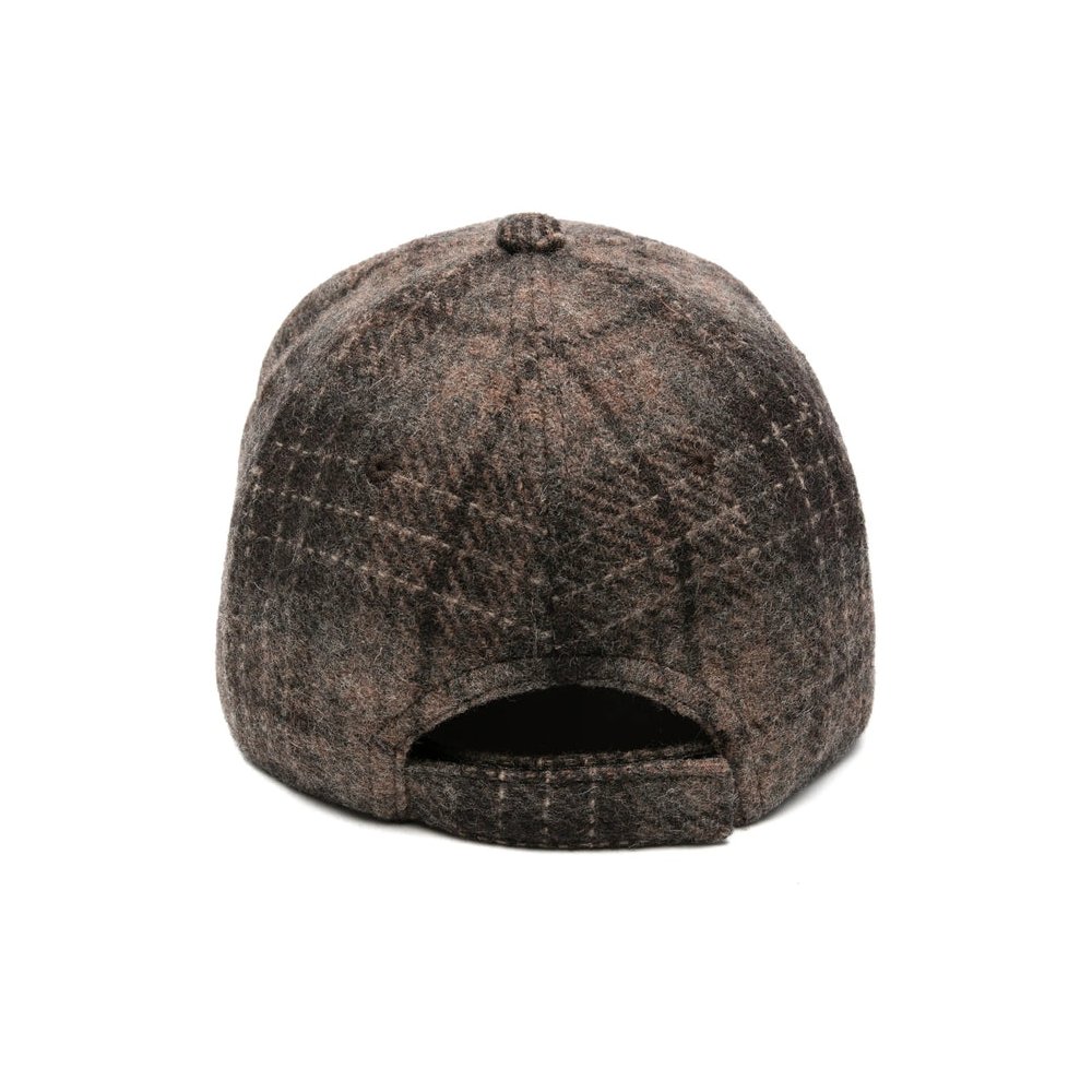 Ruslan Baginskiy BSB09 Wool Check Baseball Cap — Brown, view 2