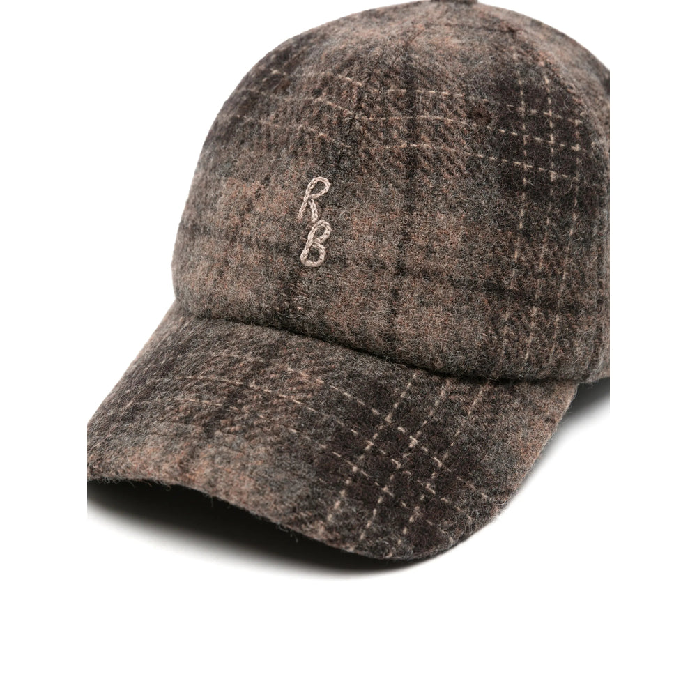 Ruslan Baginskiy BSB09 Wool Check Baseball Cap — Brown, view 3