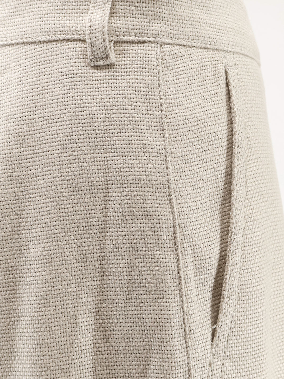 'S Max Mara Stretch Cotton-Linen Trousers — Beige, view 3