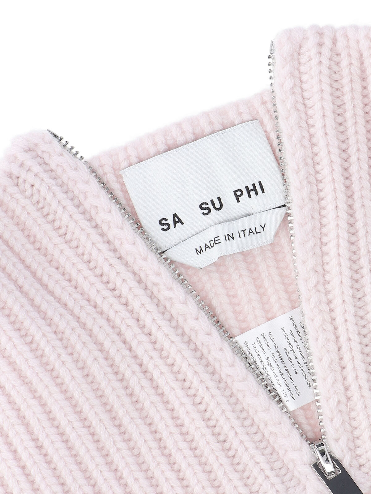 Sa Su Phi Ribbed-Knit Cashmere Scarf — Pink, view 3
