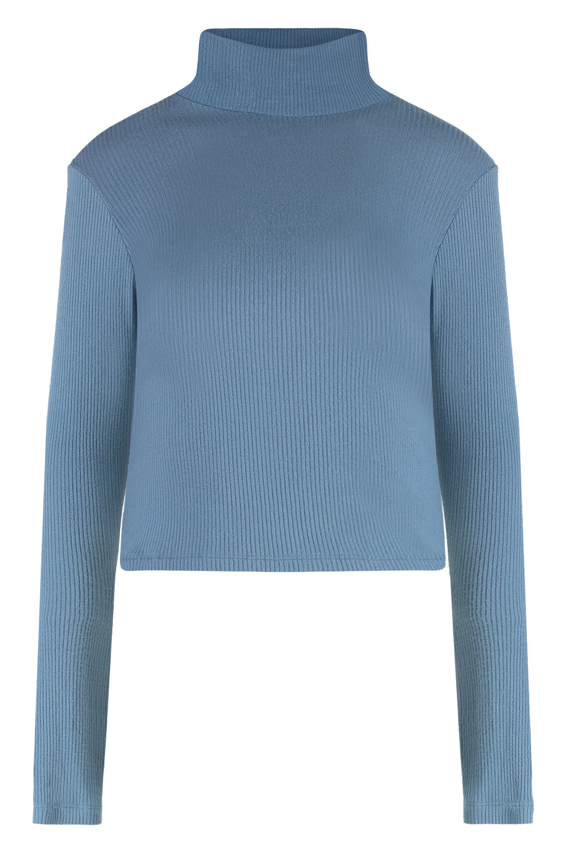 Sablyn Ribbed Viscose Turtleneck Sweater — Blue by Sablyn