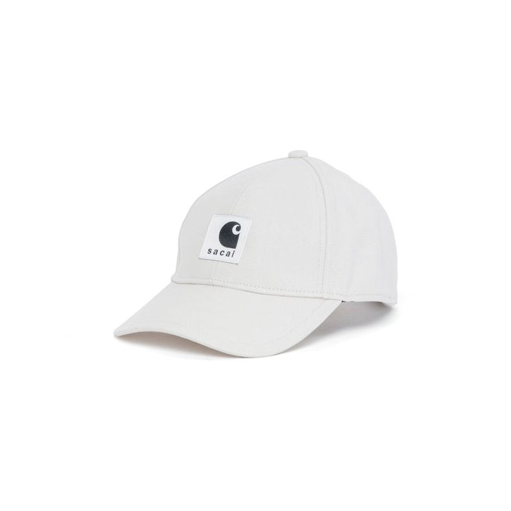 Sacai 26-01093S Cotton Logo Baseball Cap — White by Sacai